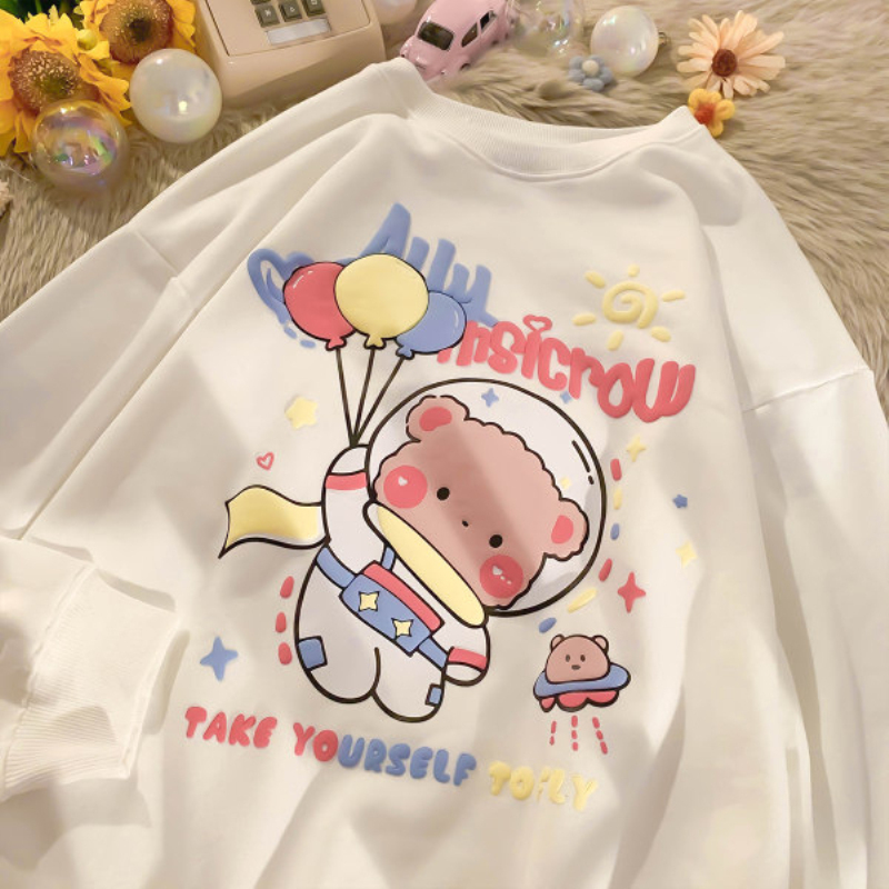 250g plus fleece / David's round neck autumn and winter sweatshirt for women plus fleece