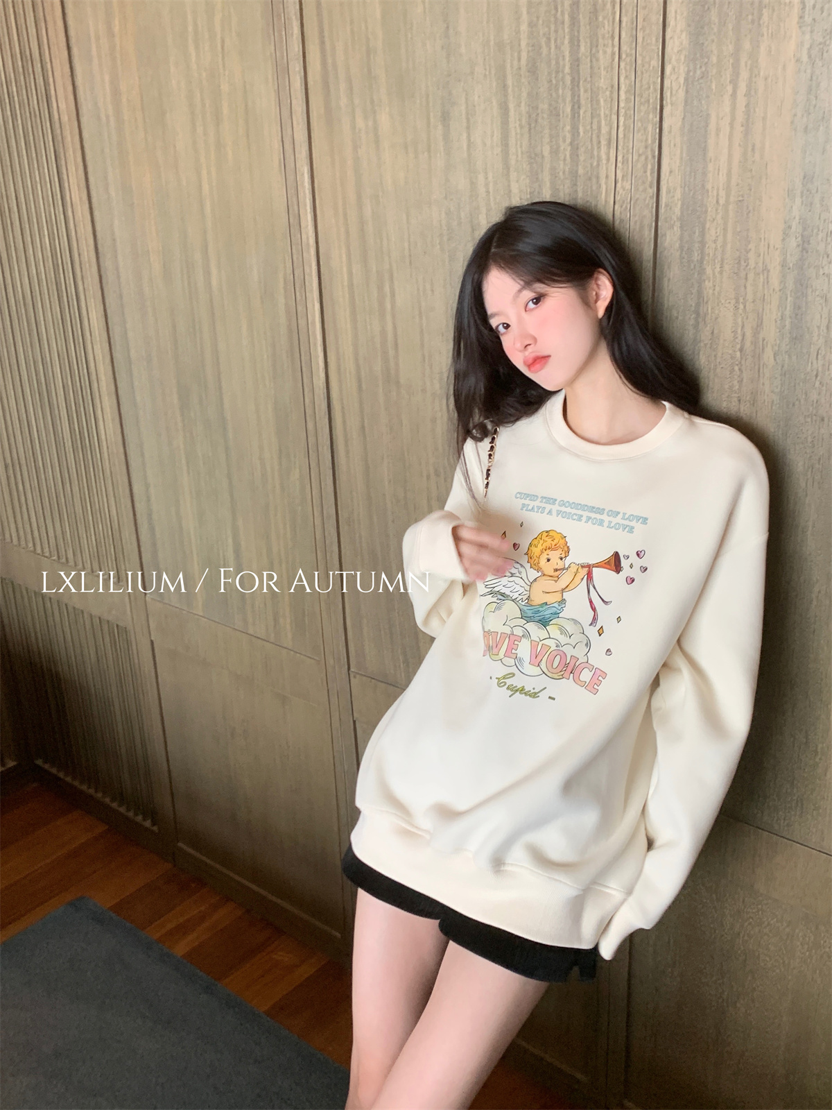 韓國新款華棉複合薄款310克/加絨410克 秋冬裝衛衣女印花寬鬆大碼