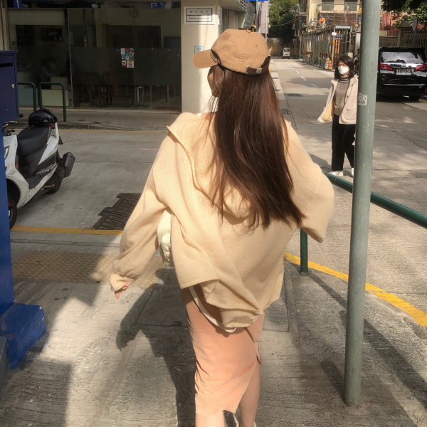 連帽防曬開衫外套女薄夏季新款寬鬆慵懶風馬海毛長袖針織上衣外搭