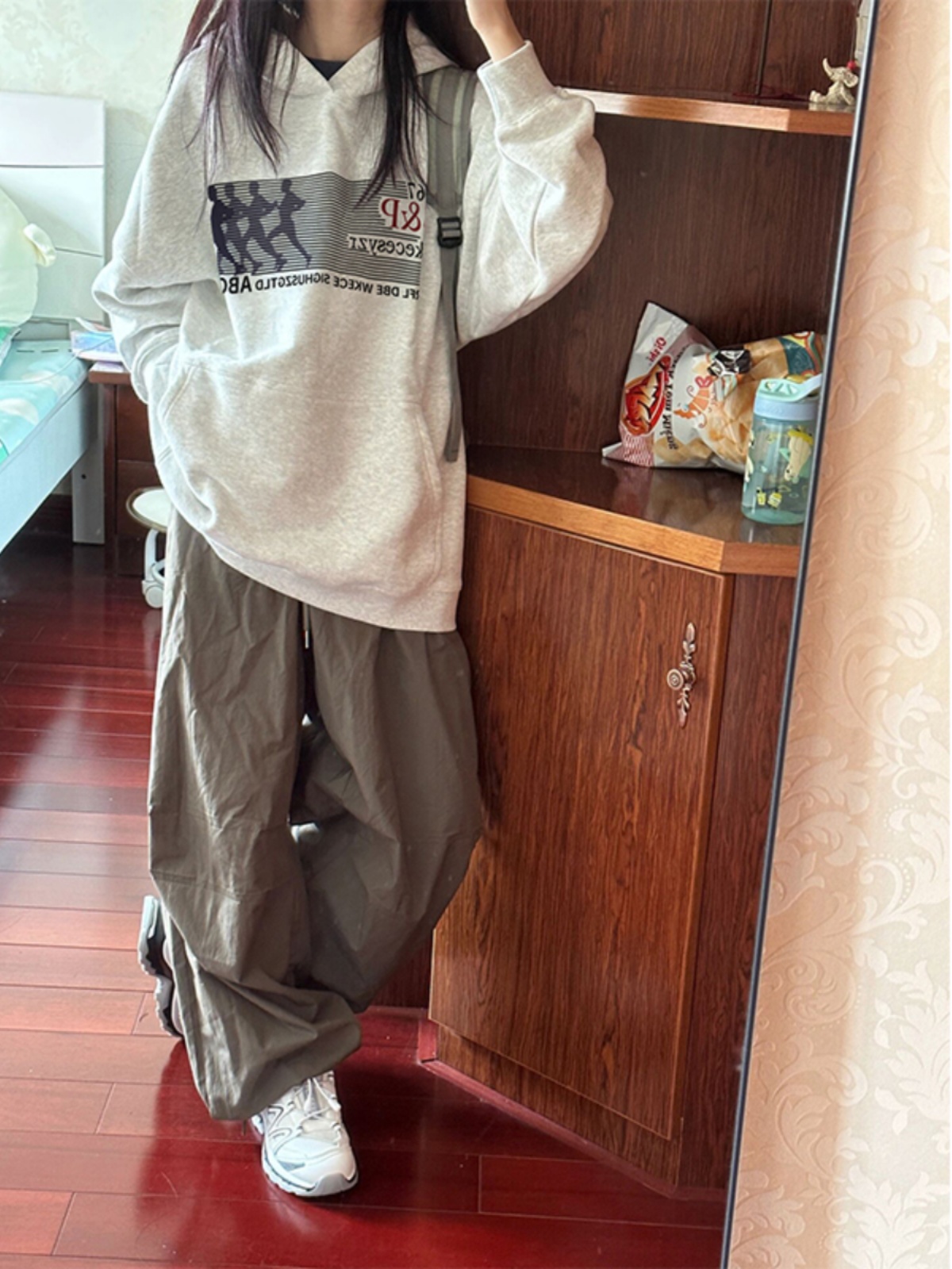 韓版新款寬鬆休閒 華棉複合薄款310克/加絨410克秋冬裝衛衣女印花