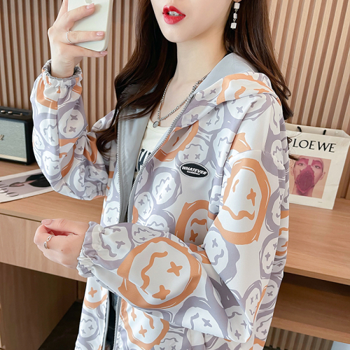 Real shot original fabric autumn new style reversible loose hooded mid-length cardigan windbreaker jacket for women