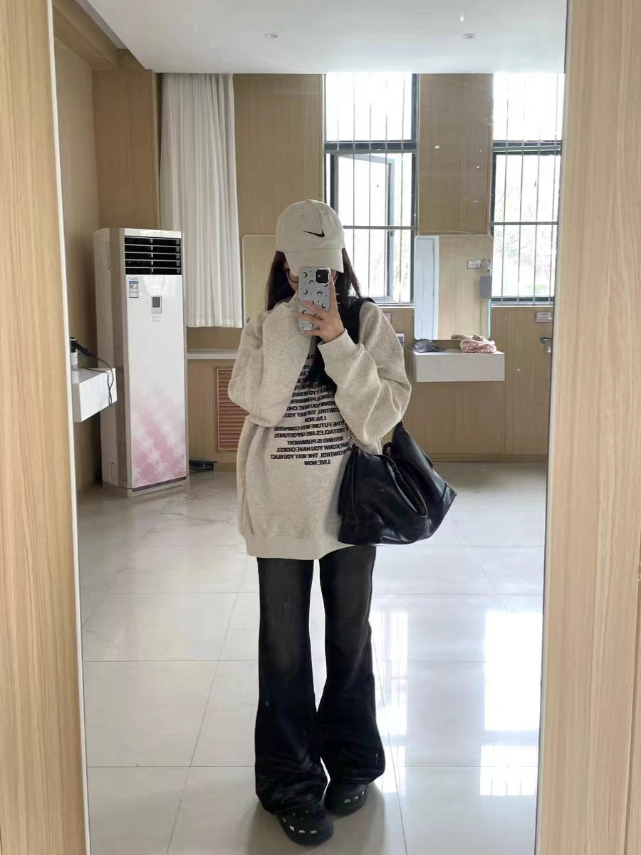 薄款華棉牛奶絲 加絨華棉銀狐絨 圓領印花衛衣女情侶質量