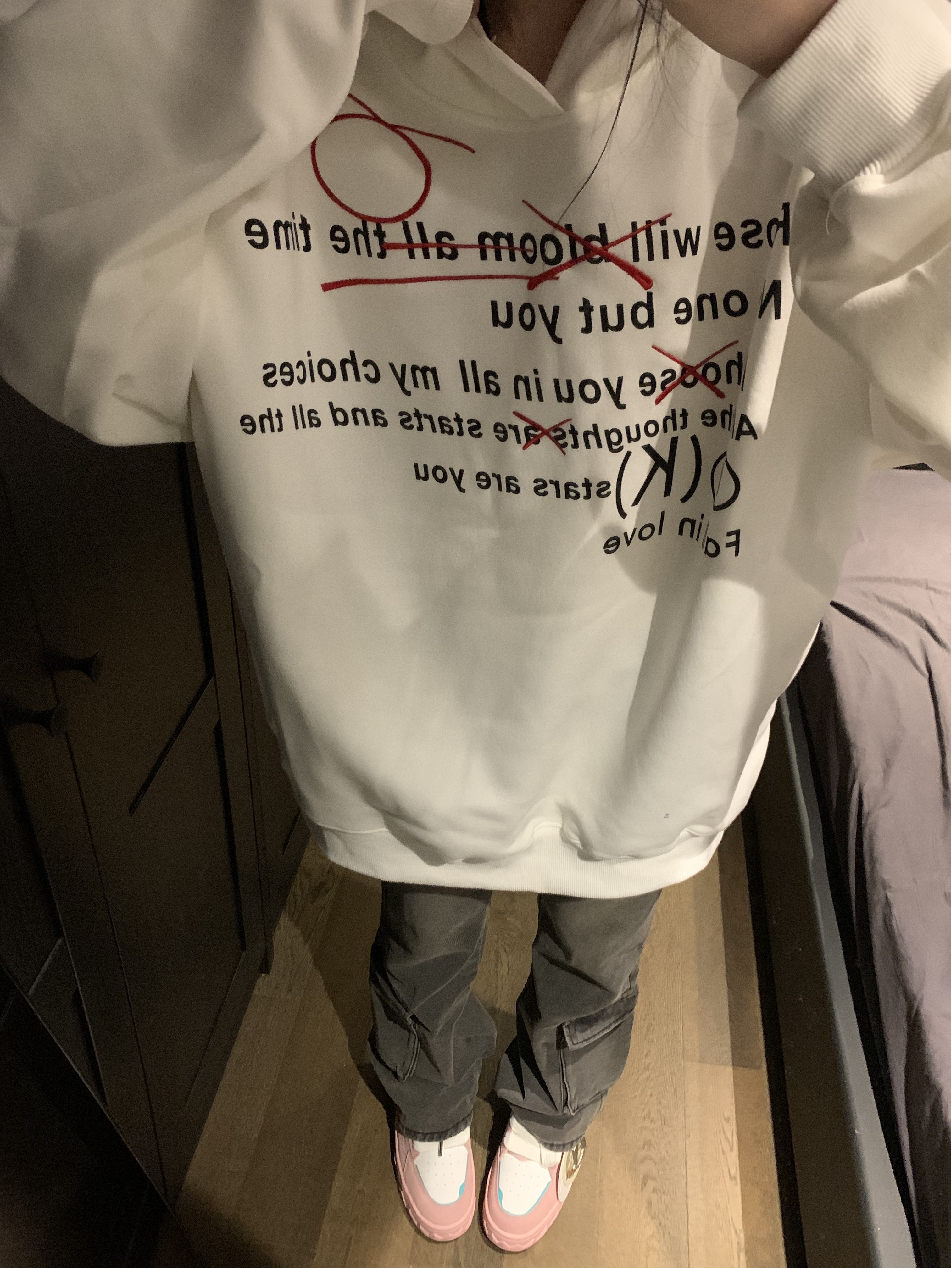 銀蓮YINLIAN 字母印花情侶帽衫連帽衛衣男女同款百搭寬鬆基礎刺繡
