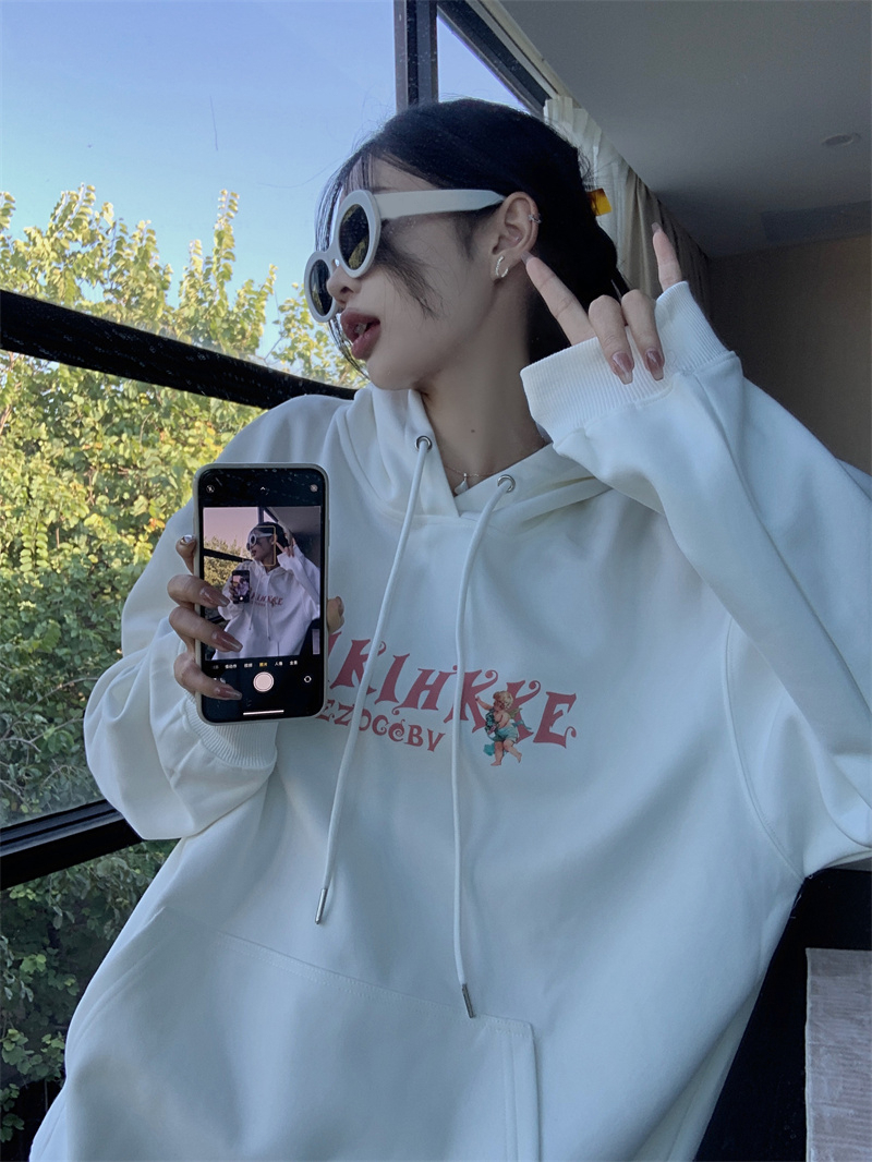 華棉複合牛奶絲310克銀狐絨400克連帽衛衣女