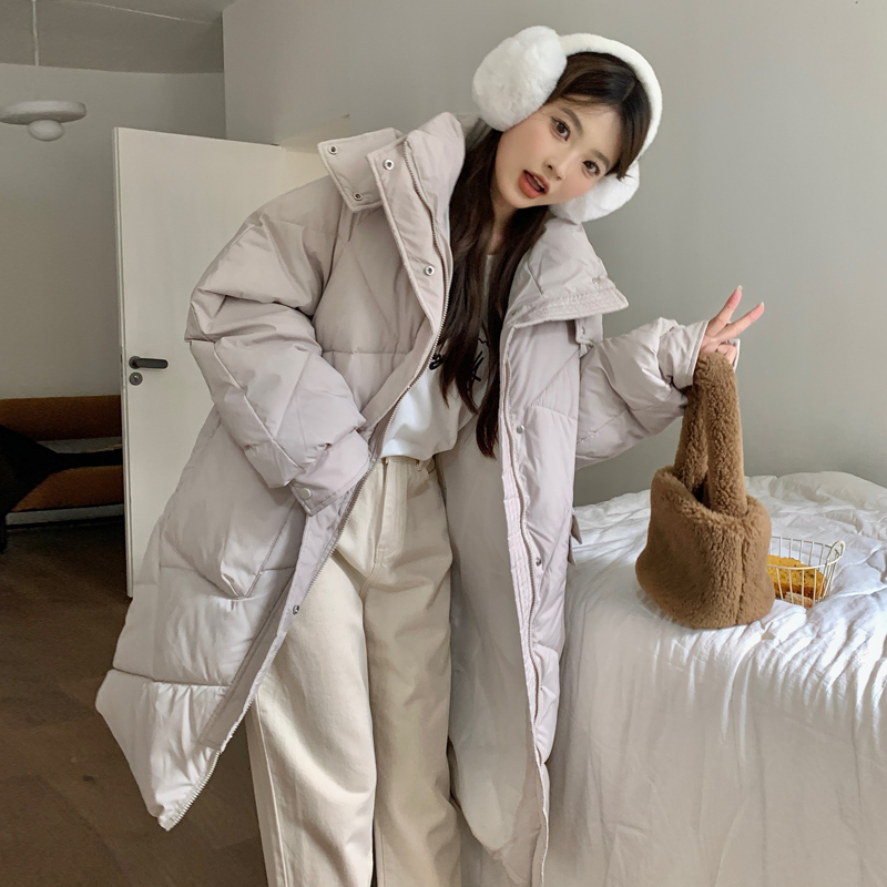 Actual shot of the same style as duck and duck 2023 winter new women's mid-length hooded Korean style over-the-knee fashionable down jacket