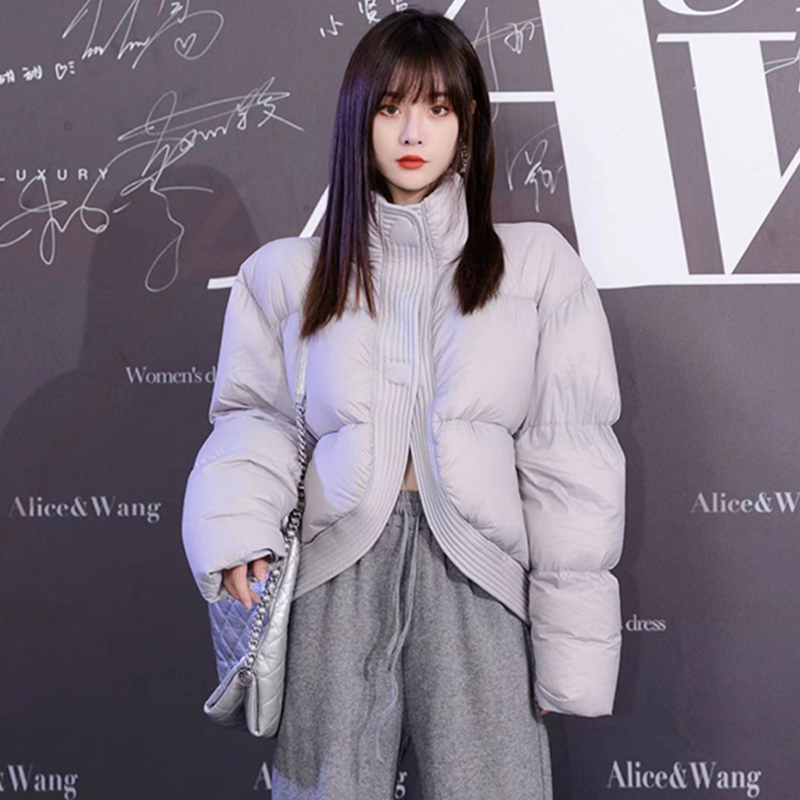 2023年時尚洋氣羽絨棉服女冬季短款加厚韓版設計感寬鬆棉襖外套潮