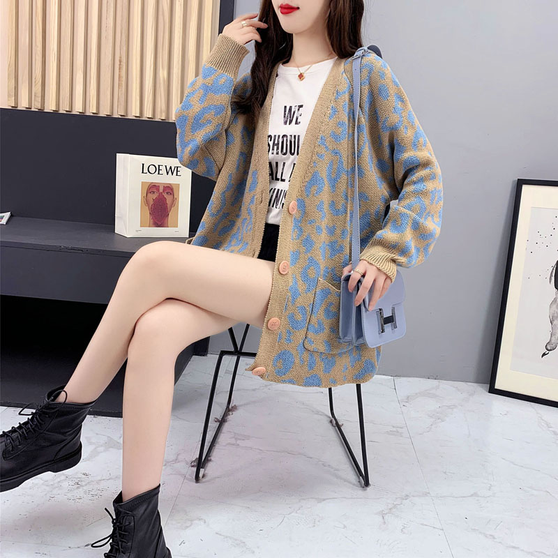 Sweater coat plus size women's clothing for fat mm loose and lazy casual age-reducing belly-covering internet celebrity student top cardigan