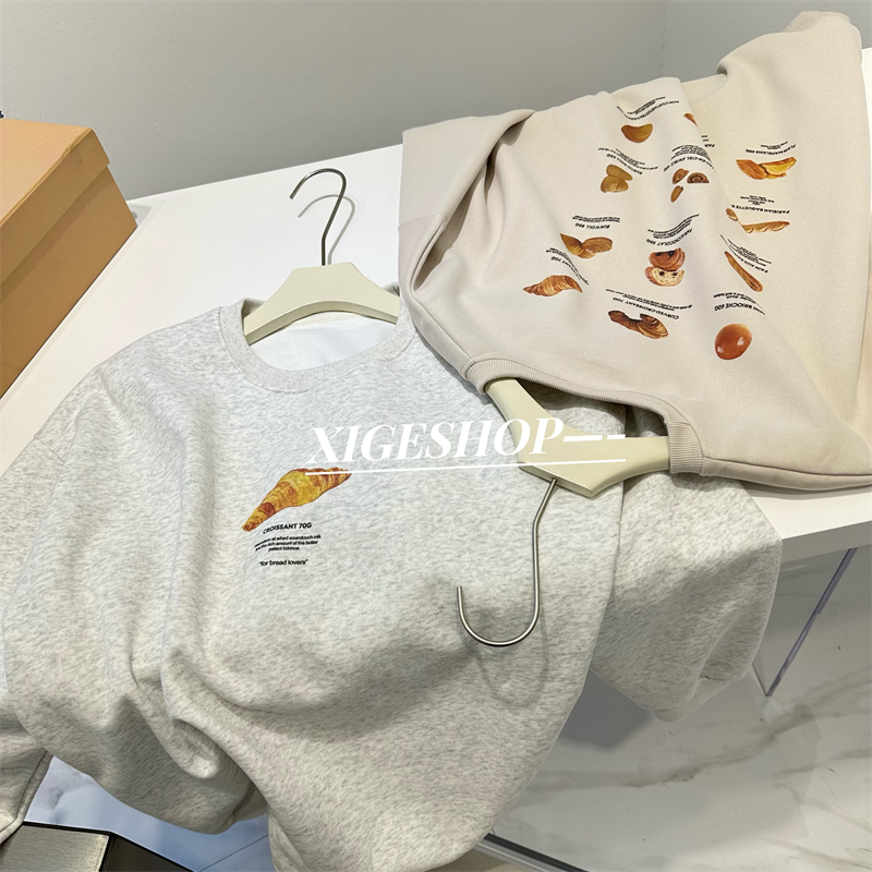 韓版新款華棉複合薄款310克/加絨410克 秋冬裝衛衣女印花寬鬆大碼