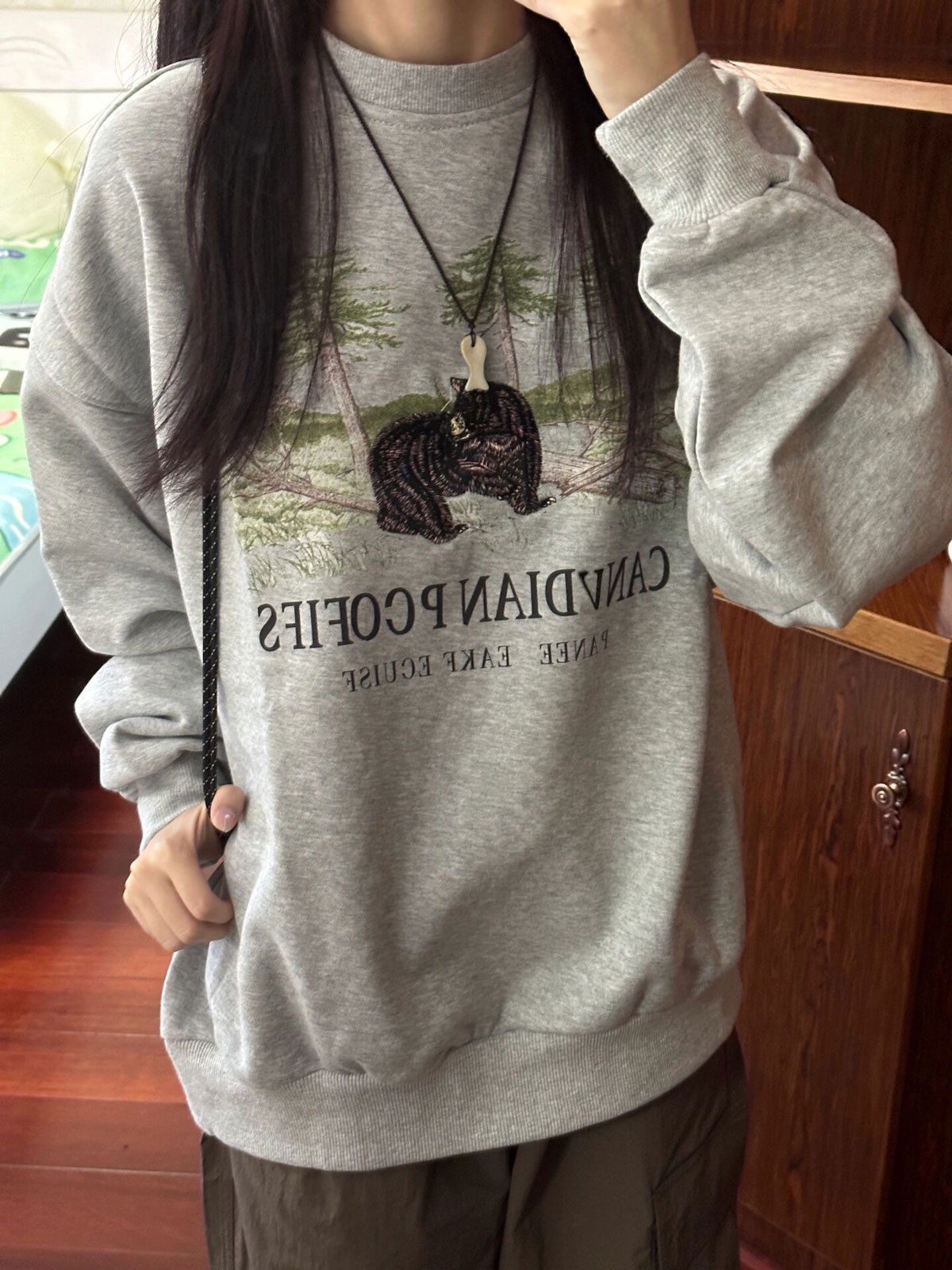 韓版新款華棉複合薄款310克/加絨410克 秋冬裝衛衣女印花寬鬆大碼