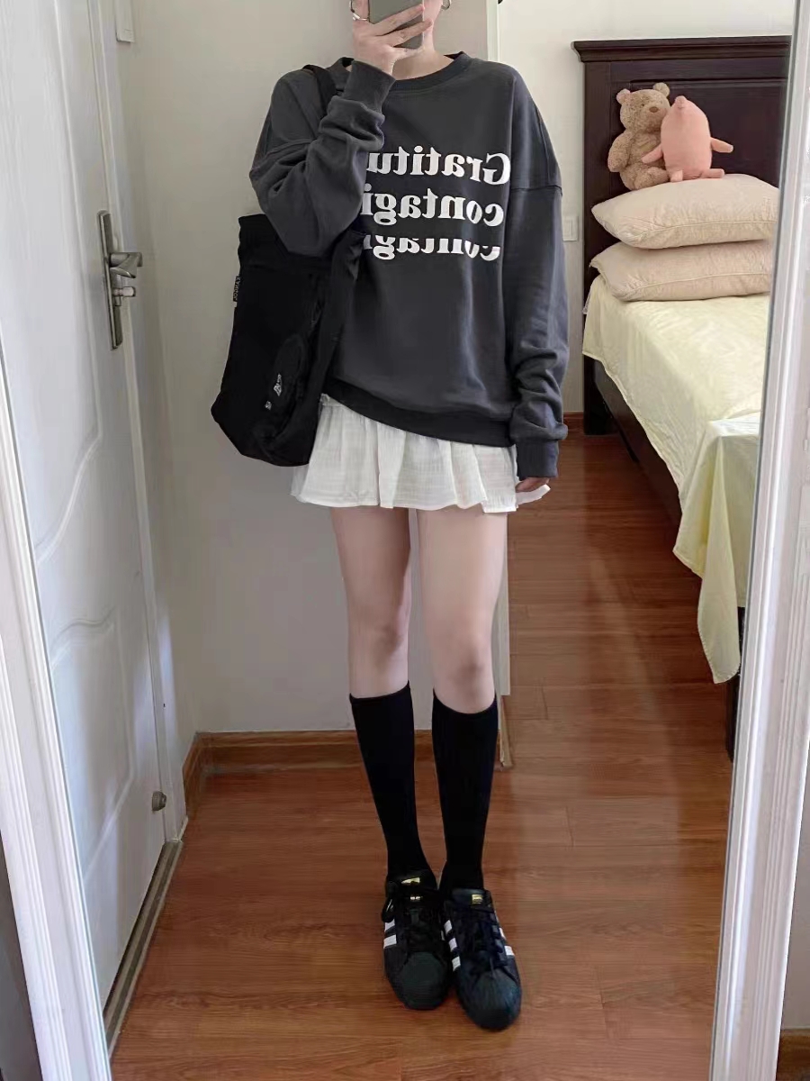 Thin Chinese cotton milk silk plus velvet Chinese cotton silver fox velvet round neck printed sweatshirt for women couple quality