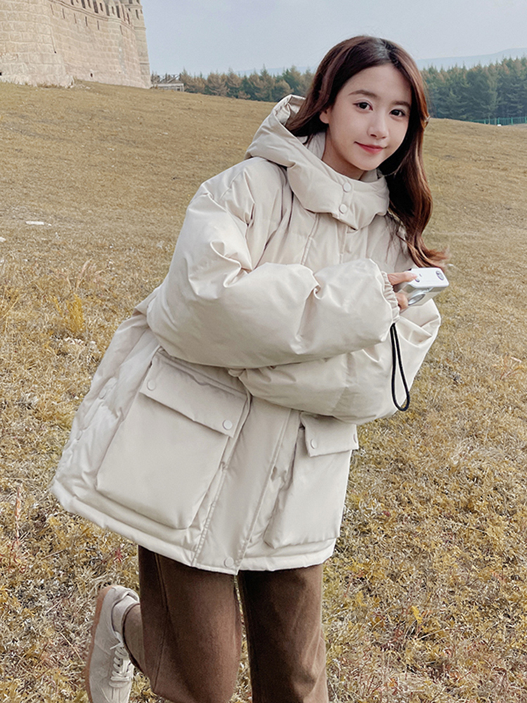 小個子棉服女冬2023年網紅新款韓系設計感羽絨服棉衣短款外套