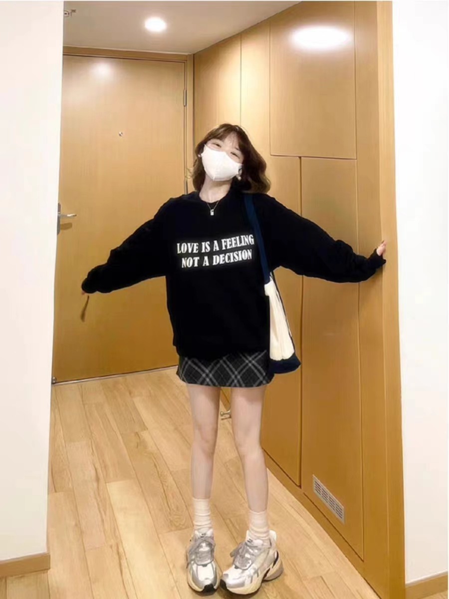 Thin Chinese cotton milk silk plus velvet Chinese cotton silver fox velvet round neck printed sweatshirt for women couple quality