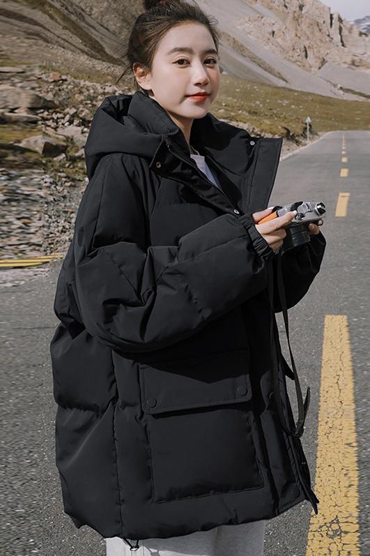 2023冬季新款棉衣棉服女連帽麵包服短款小個子學院風減齡羽絨外套