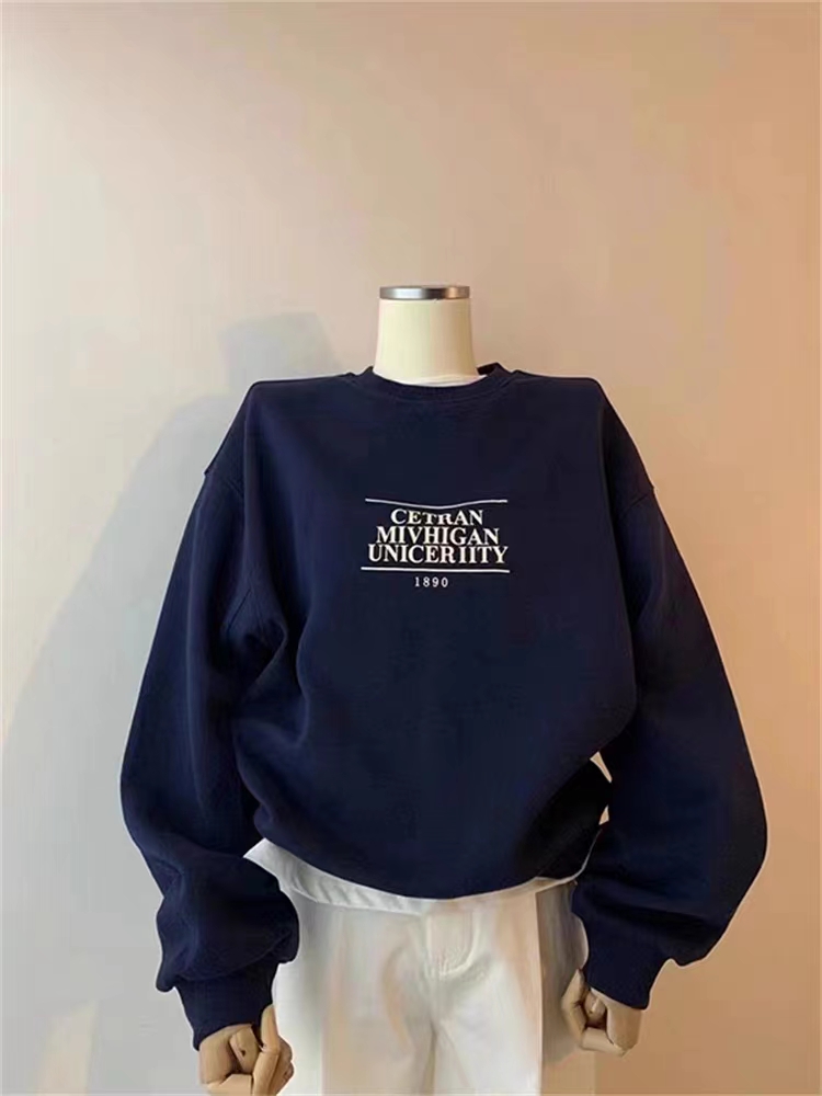 Thin Chinese cotton milk silk plus velvet Chinese cotton silver fox velvet round neck printed sweatshirt for women couple quality