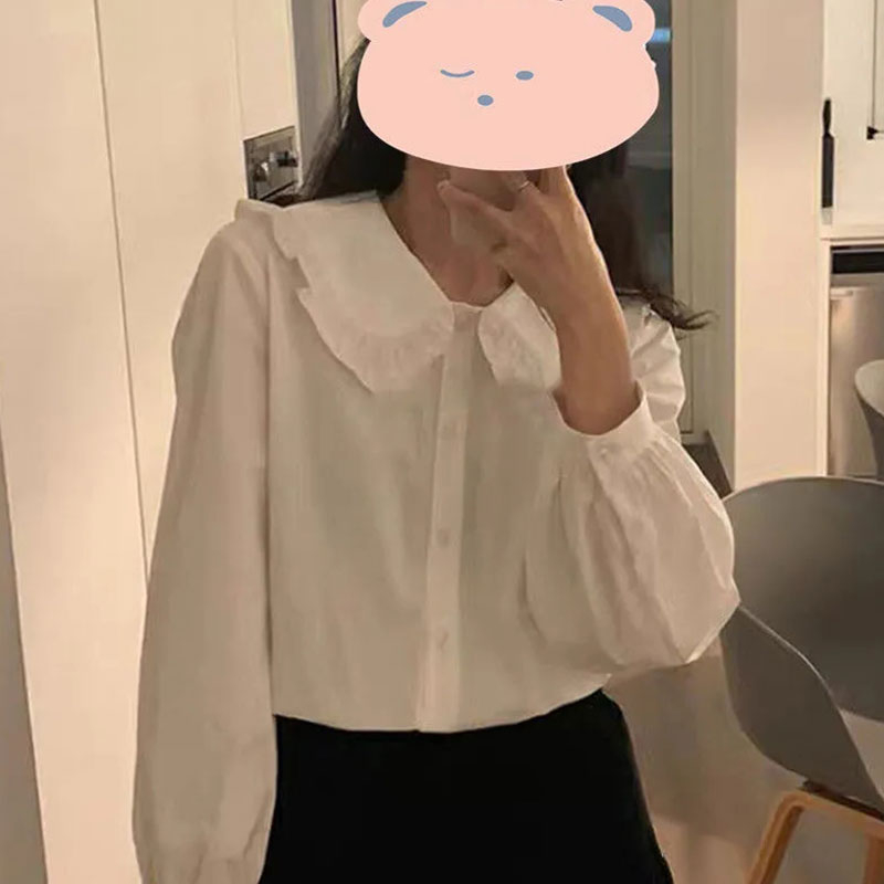 French doll collar long-sleeved shirt women's design niche age-reducing shirt student tops