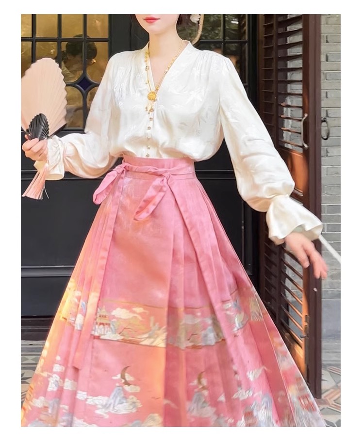 Autumn New Chinese Style Women's National Style Skirt Skirt Women's 2023 New Improved Horse Face Skirt Embroidered Hanfu Suit