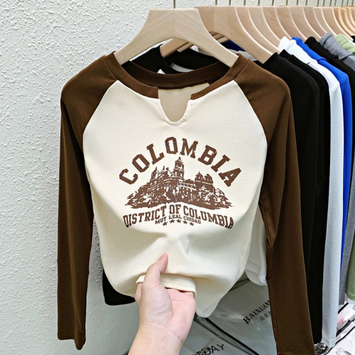 Official picture 1*1 thread niche bottoming top letter printed slim fit long-sleeved T-shirt autumn