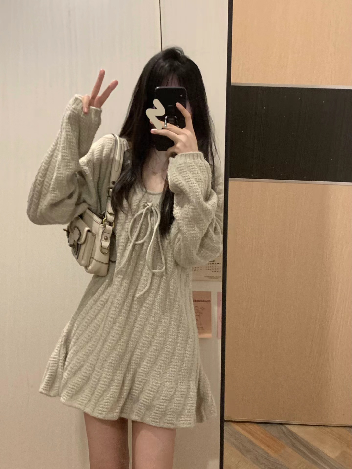 法式溫柔風連衣裙女夏季甜美收腰顯瘦設計感小眾百搭針織中長裙子