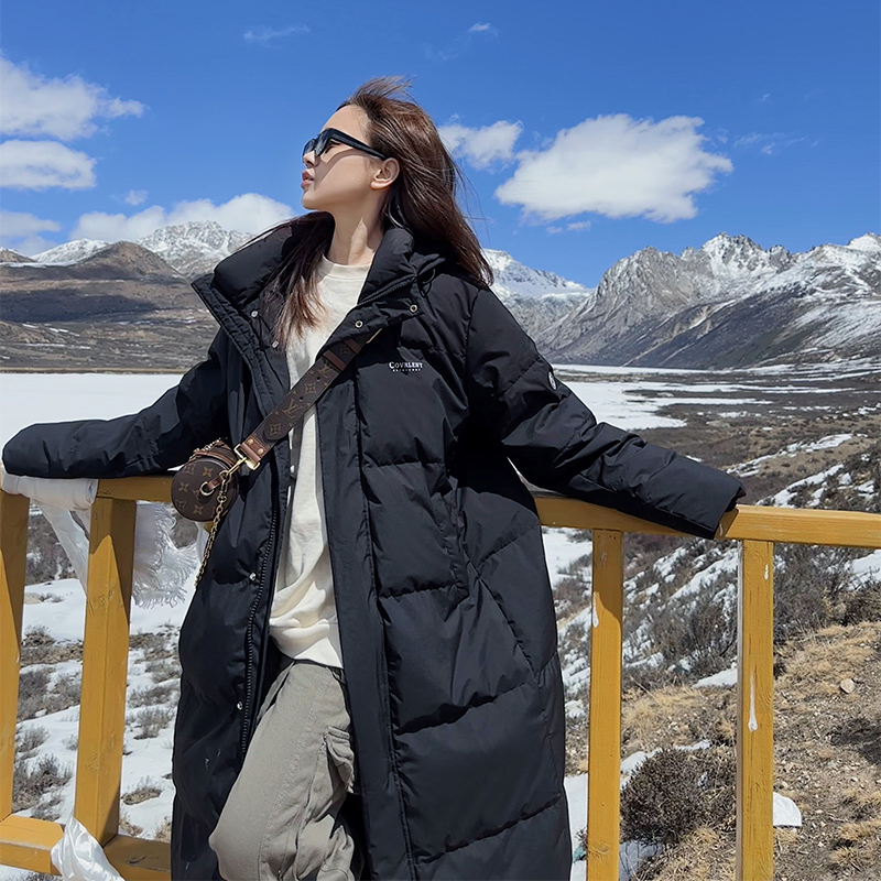 Down jacket for women 2023 winter new oversize long Korean style loose over-the-knee thickened bread jacket and cotton jacket