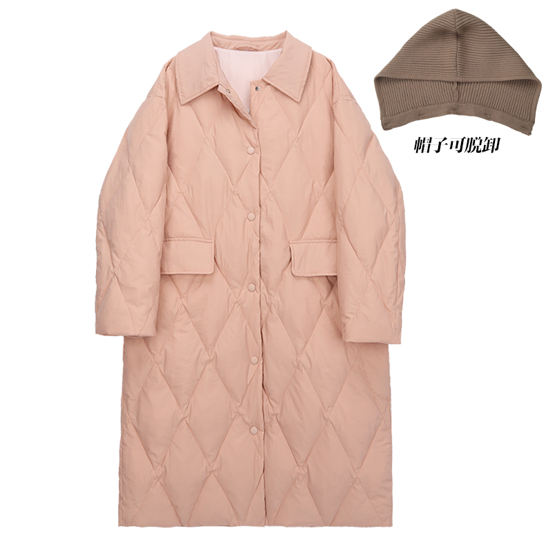 Real shot of cotton-padded jacket for women, Korean version, medium-length, large size, Hong Kong-style bread coat, loose student long waist-cinching down jacket