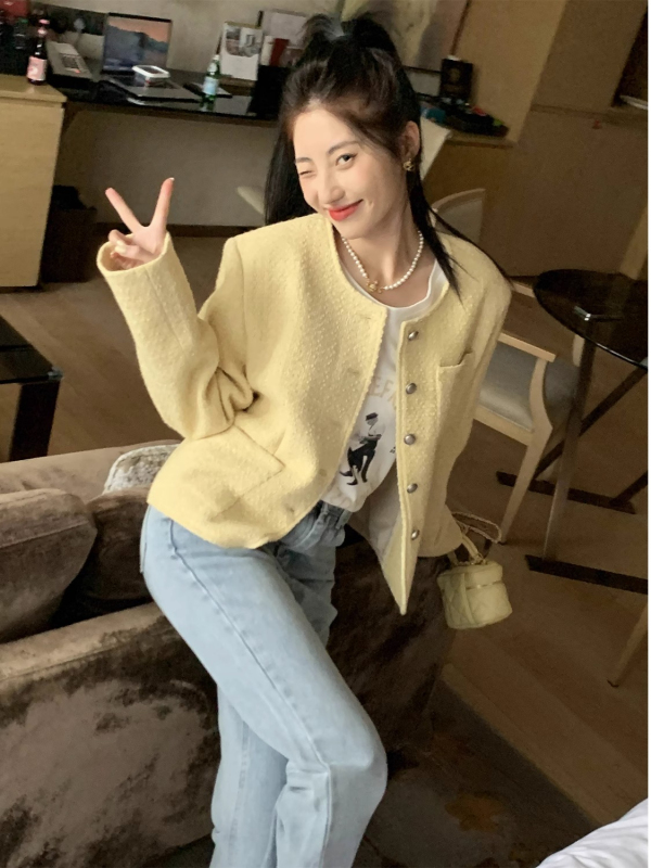 小香風外套女秋裝法式復古粗花呢氣質顯瘦韓系chic網紅上衣ins潮