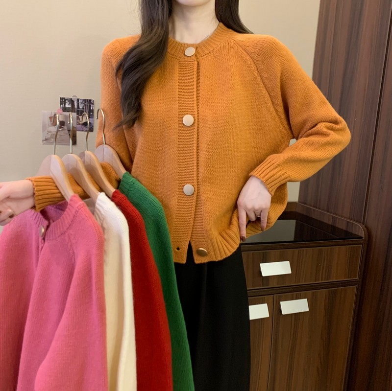 實拍 2023秋冬新款韓版寬鬆慵懶發氣質廓形百搭純色針織毛衣