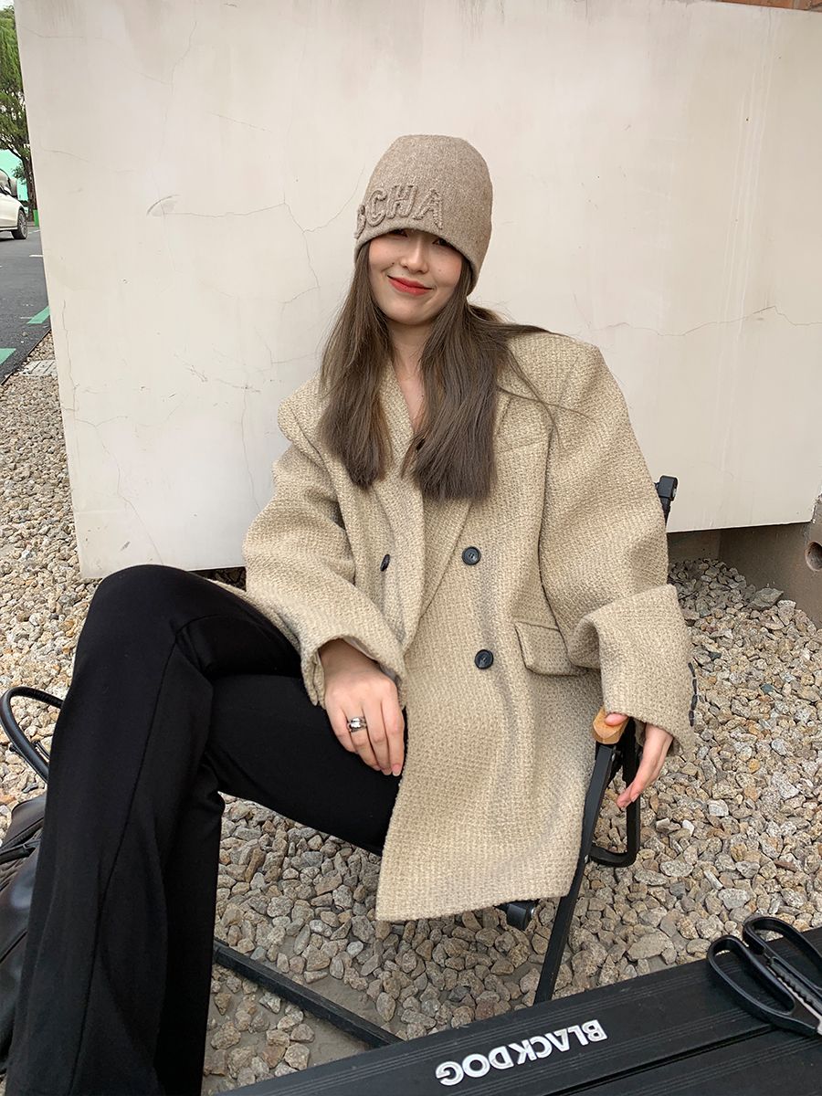 Autumn and winter new style Korean chic loose slimming high-end light luxury small fragrance simple ins style suit jacket