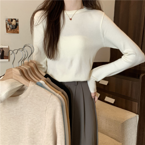 Real shot of the new autumn and winter must-have loose pullover long-sleeved sweater women's base top