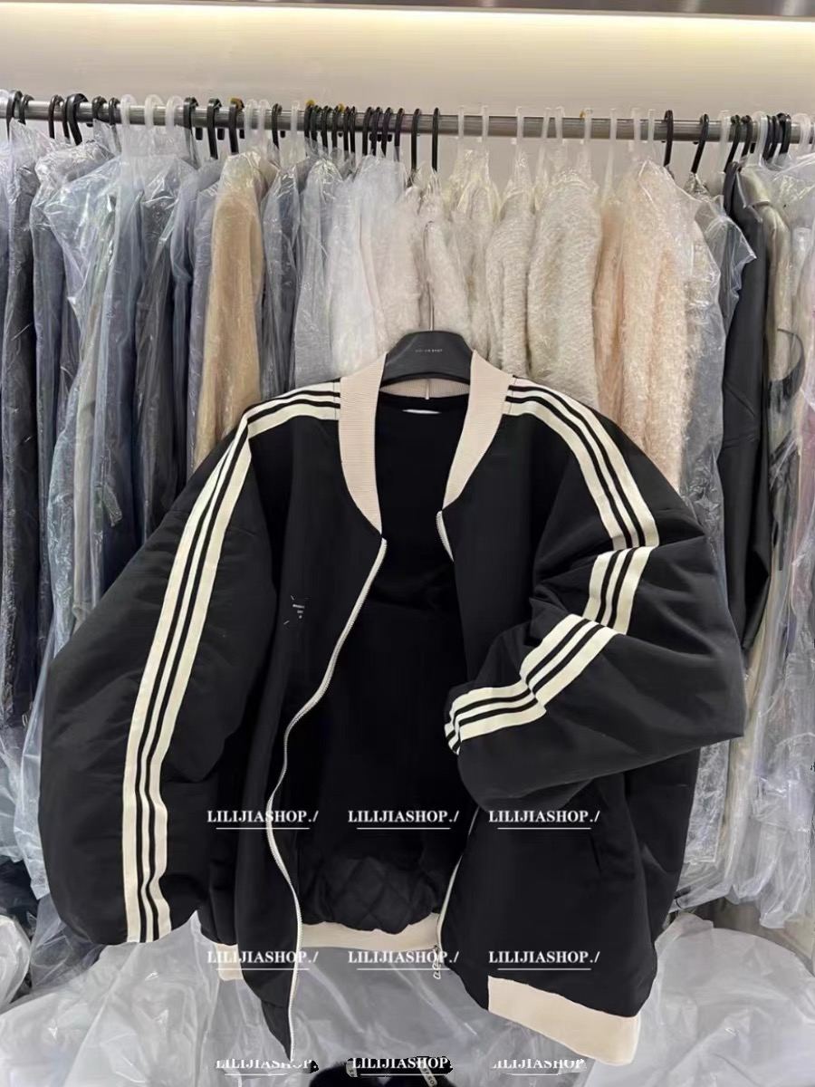 South Korea Dongdaemun 2023 winter new American retro contrasting color versatile lazy style baseball uniform jacket for women