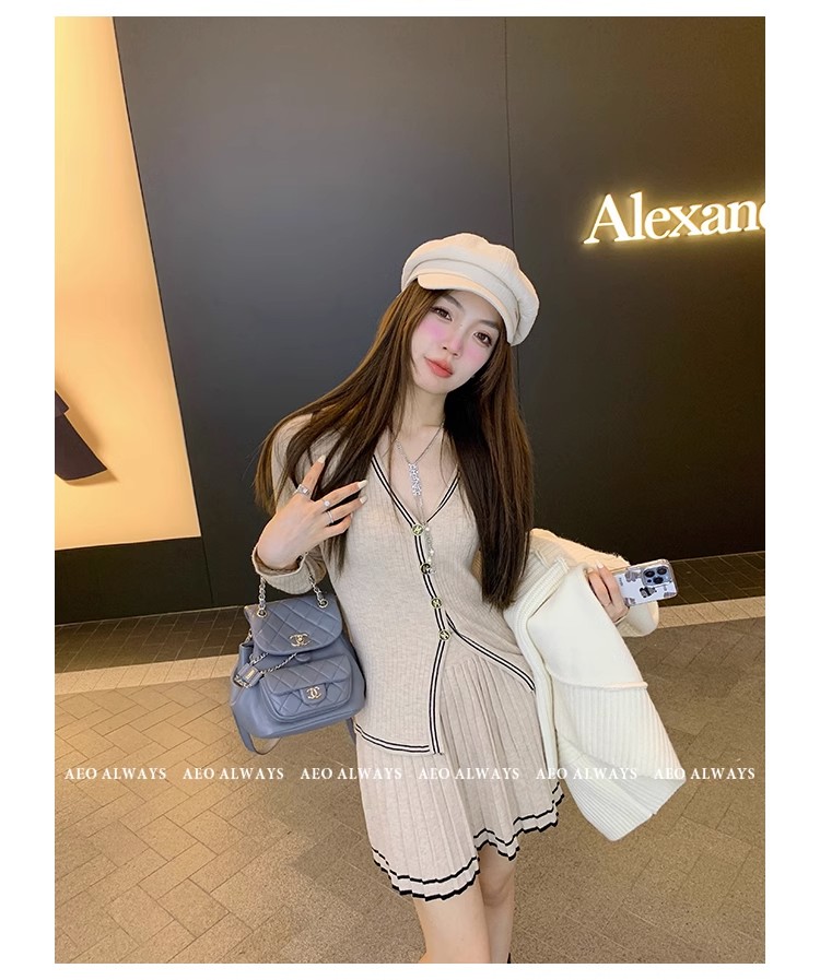 AeoAlways甜派曲奇美麗奴羊毛針織套裝女新款春秋半裙兩件套