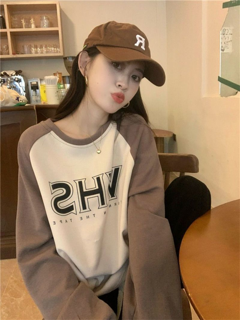 新氧棉胖mm大碼女裝秋冬寬鬆拼色衛衣200斤