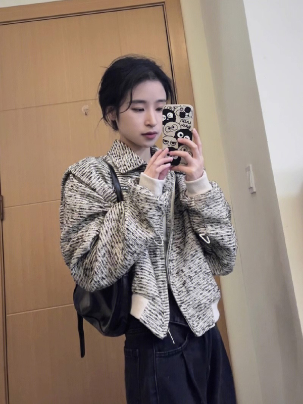 小香風短款外套女春秋2023新款高級設計感小眾復古港風chic棒球服