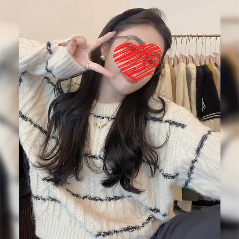 天貓品質加厚軟糯針織毛衣外套女秋冬設計感小眾韓系溫柔上衣