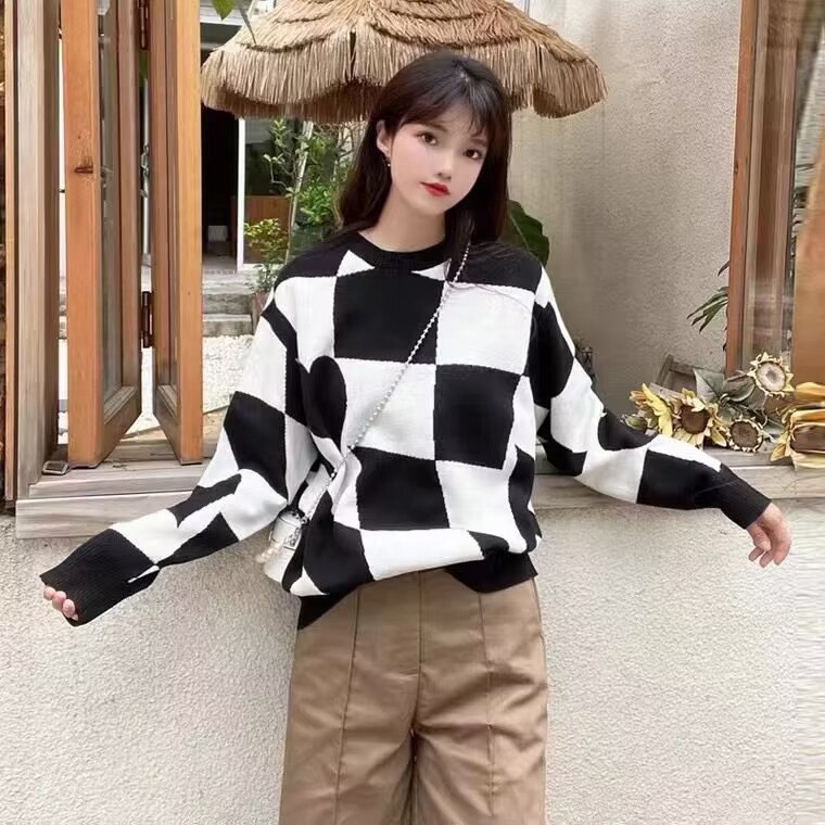 韓系軟糯慵懶風百搭毛衣女秋冬季穿搭寬鬆顯瘦外穿長袖針織衫上衣
