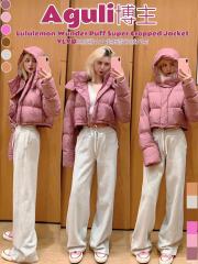 Lulu Yoga Pants Scuba Women's Mid-Waist Wide Leg Pants 2023 Autumn/Winter Loose and Slimming Drawstring Straight Leg Pants