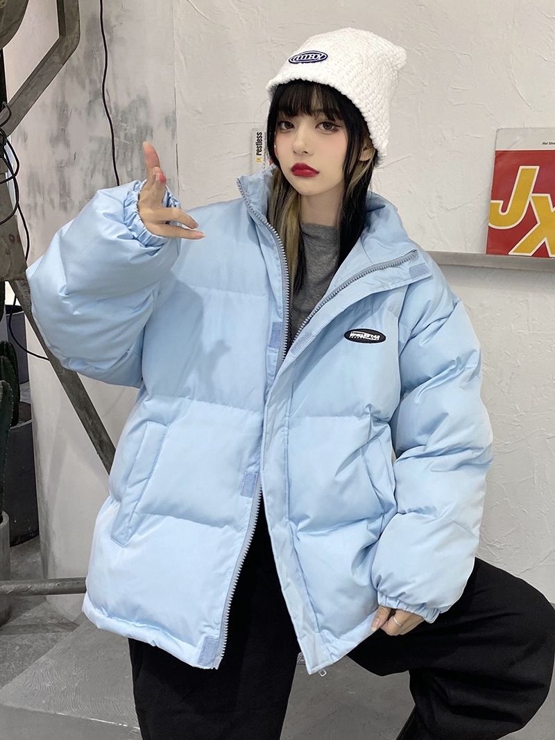 Real shot of women's cotton coat, Korean style short bread coat, small person, large size, Hong Kong style loose down jacket, student fat MM