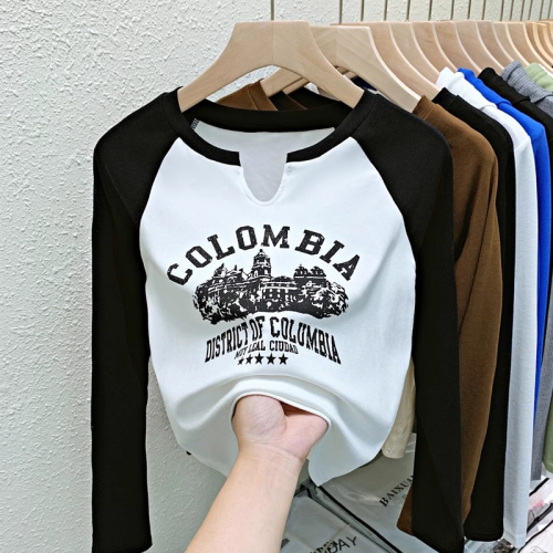 Official picture 1*1 thread niche bottoming top letter printed slim fit long-sleeved T-shirt autumn