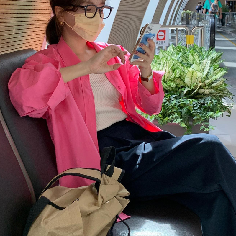 顯白玫粉色疊穿襯衫女2023春季新款內搭打底法式小眾長袖襯衣上衣