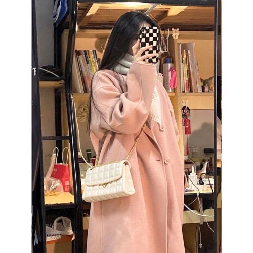 Woolen coat for women  autumn and winter new woolen coat Hepburn style small person high-end Korean style