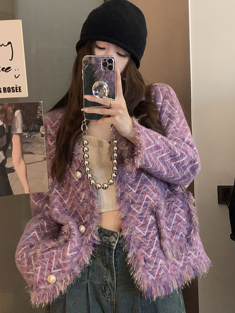 韓版小香風流蘇毛衣外套秋季外套洋氣設計感小眾針織開衫上衣女