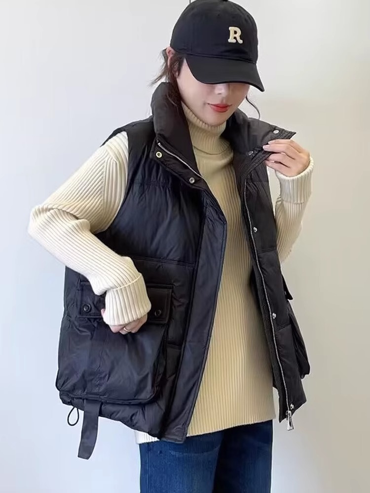 韓國東大門流行馬甲女士外套秋冬季時尚炸街加厚羽絨棉服馬夾背心