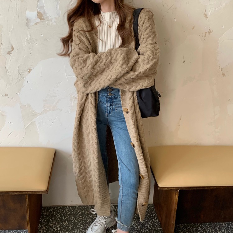 秋冬裝大碼女裝胖MM韓版長袖開衫毛衣中長款外套L-4XL200斤