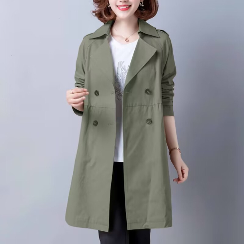 2023 spring new high-end women's windbreaker coat loose small windbreaker coat women's mid-length spring and autumn