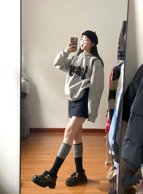 秋冬炸街學院風俏皮活潑成套搭配減齡衛衣半身裙兩件套裝高級感