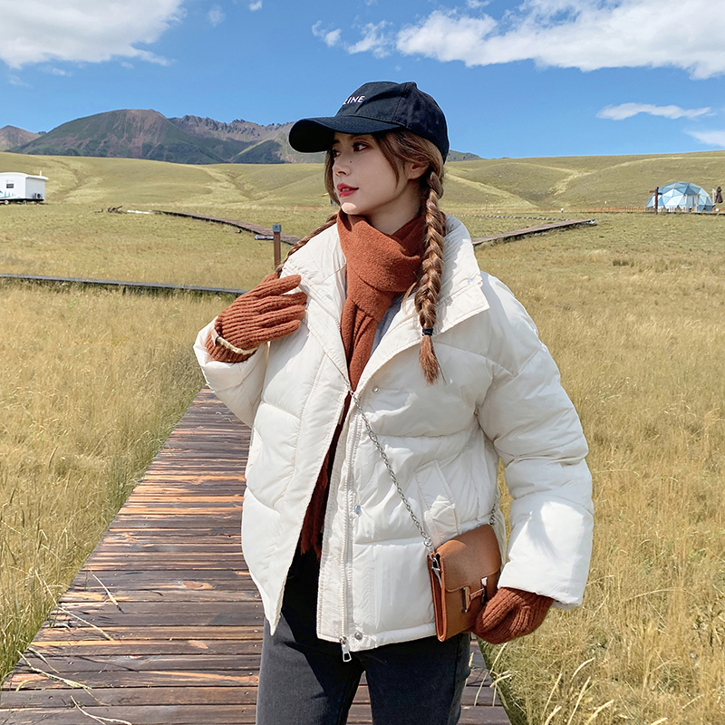 Real shot of women's cotton coat, Korean style short bread coat, small person, large size, Hong Kong style loose down jacket, student fat MM