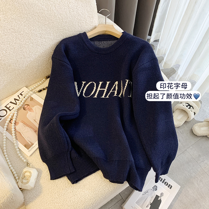 實拍V領徽章刺繡毛衣開衫潮秋冬寬鬆學院風外搭麻花長袖針織衫女