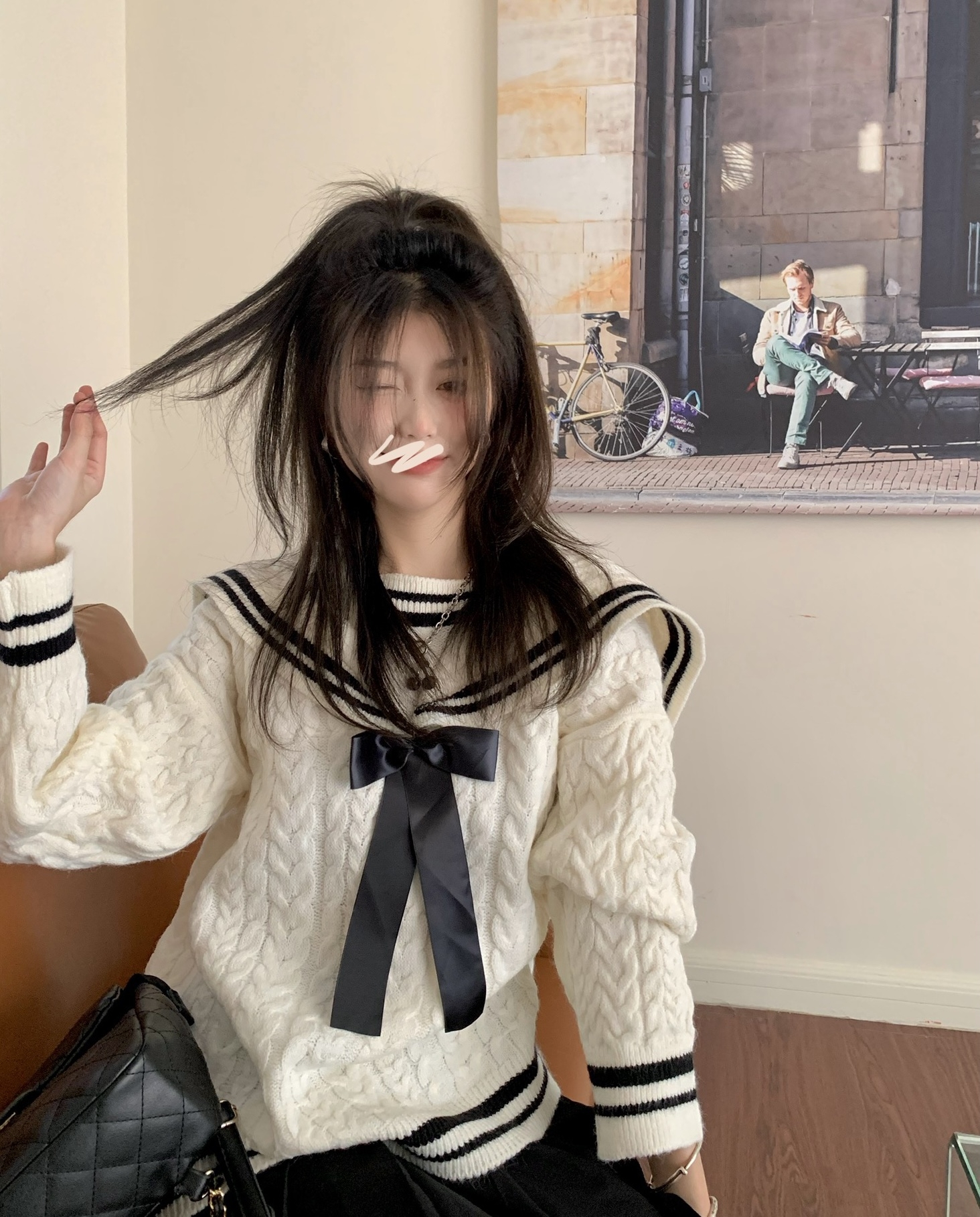 早秋新款學院風甜美可愛海軍領毛衣冬季女慵懶風針織衫上衣