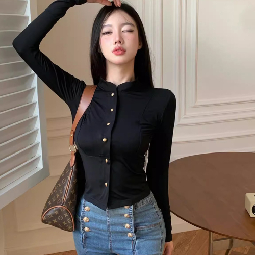New women's autumn and winter sexy royal sister style versatile tops slim fit and plump temperament short coat
