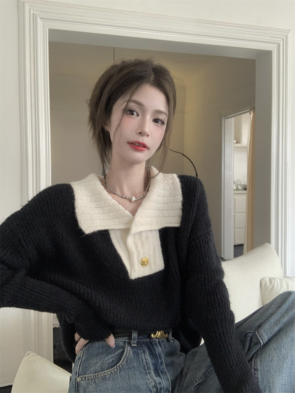 毛衣女秋冬chic法式奶系溫柔高級超好看早秋裝針織打底衫內搭上衣