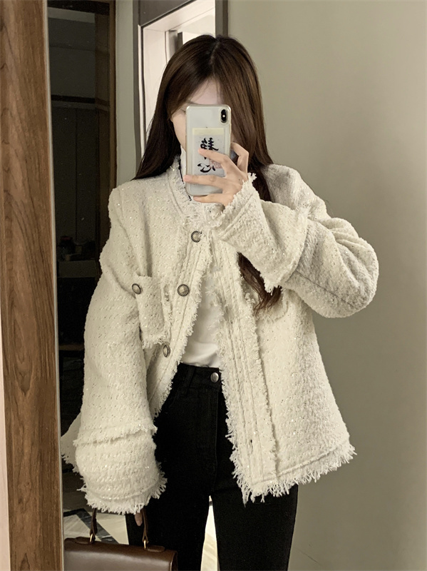 Xiaoxiangfeng women's short coat women's autumn and winter new design niche high-end tweed top jacket